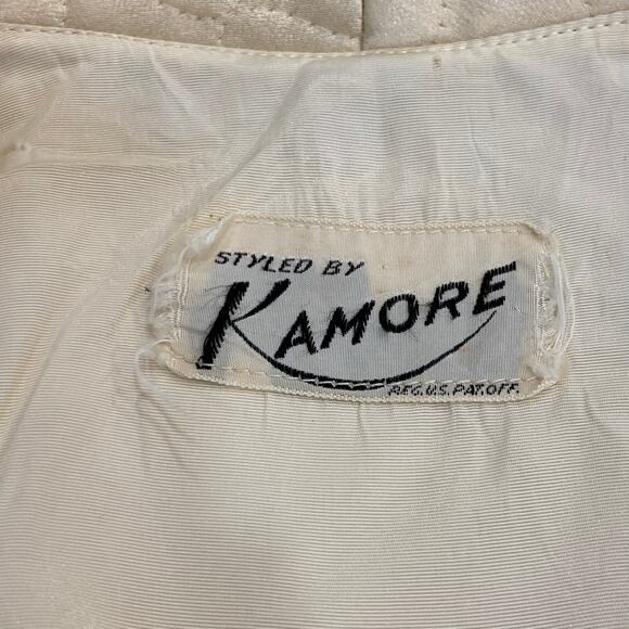 Vintage 30s 40s KAMORA Ivory Liquid Satin Maxi Dressing Gown Robe Women's Size S - Picture 15 of 15